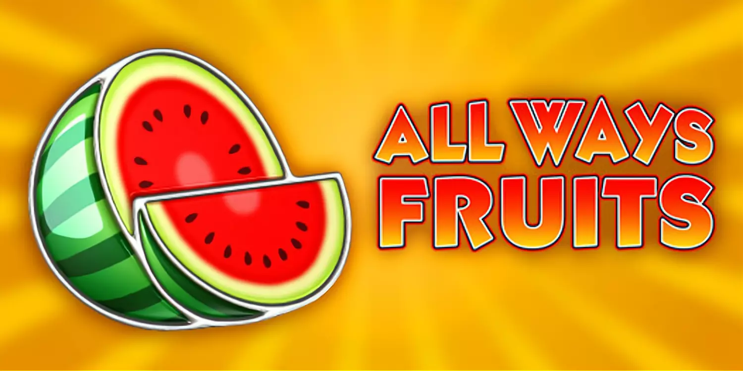 Angeschnittene Melone neben dem All Ways Fruits Schriftzug.