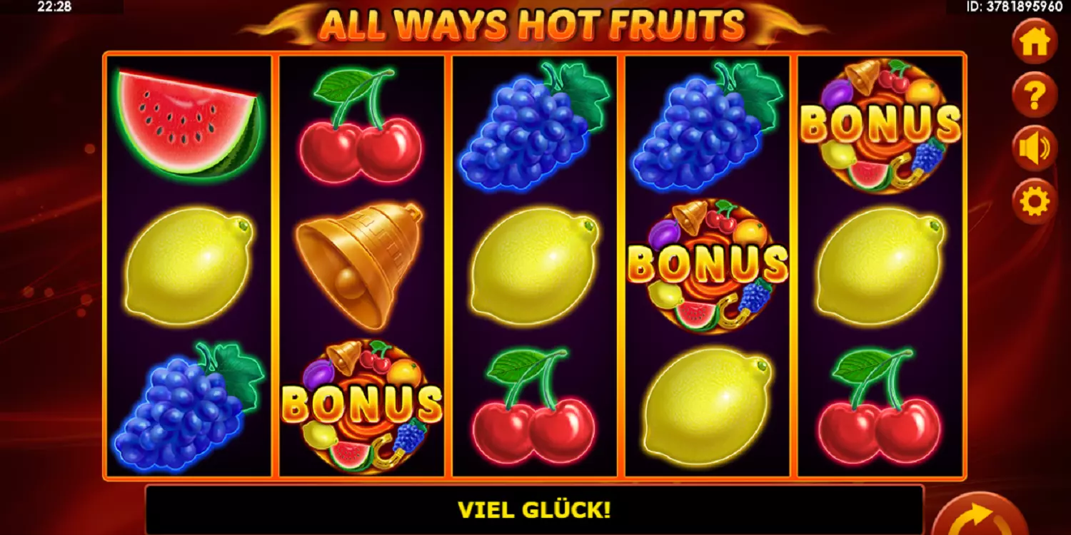 3 Scatter führen bei All Ways Hot Fruits direkt ins Freispiel. 