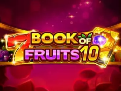 Book of Fruits 10 Schriftzug mit Symbolen des Slots