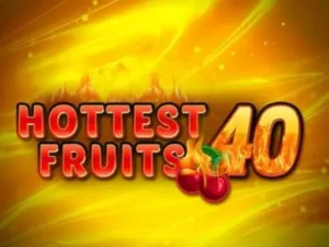 Hottest Fruits 40 Schriftzug mit Kirschen.
