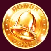 Goldene Münze mit Glocke und Aufschrift "Bonus"