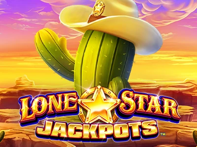 Kaktus mit Hut und Schriftzug "Lone Star Jackpots"