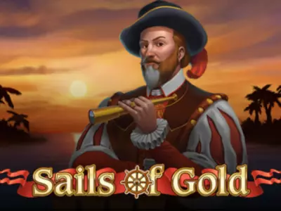 Kolumbus hinter dem Sails of Gold Schriftzug.