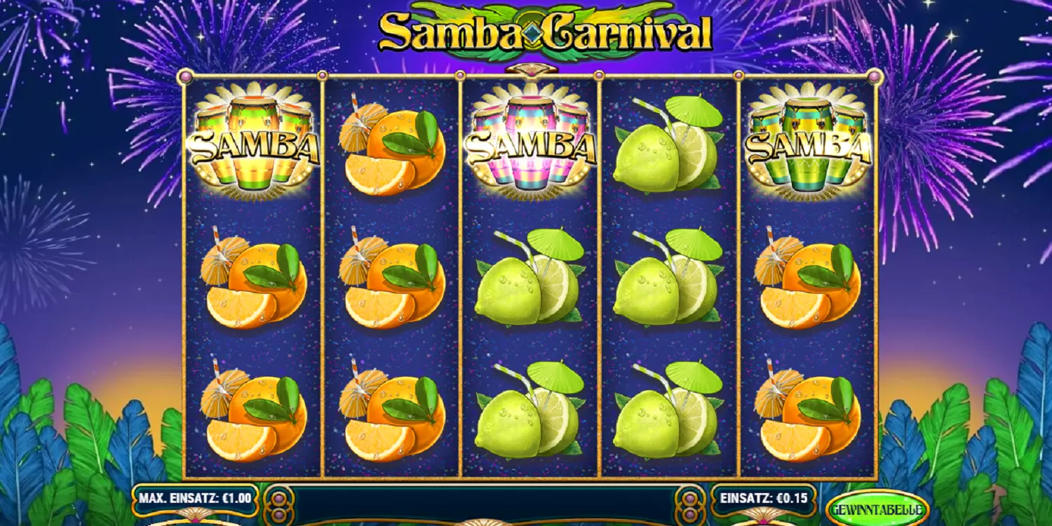 3 Scatter führen bei Samba Carnival zum Bonusspiel. 