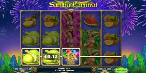 Mehrere Melonen und Zitronen führen bei Samba Carnival zum Gewinn.