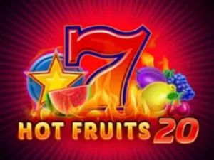 Hot Fruits 20 Schriftzug mit den Symbolen des Slots.