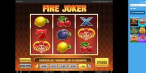 Starten des 3x3 Slots "Fire Joker"
