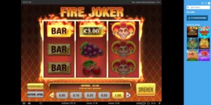 Gewinn von 3 EUR beim Slot "Fire Joker"
