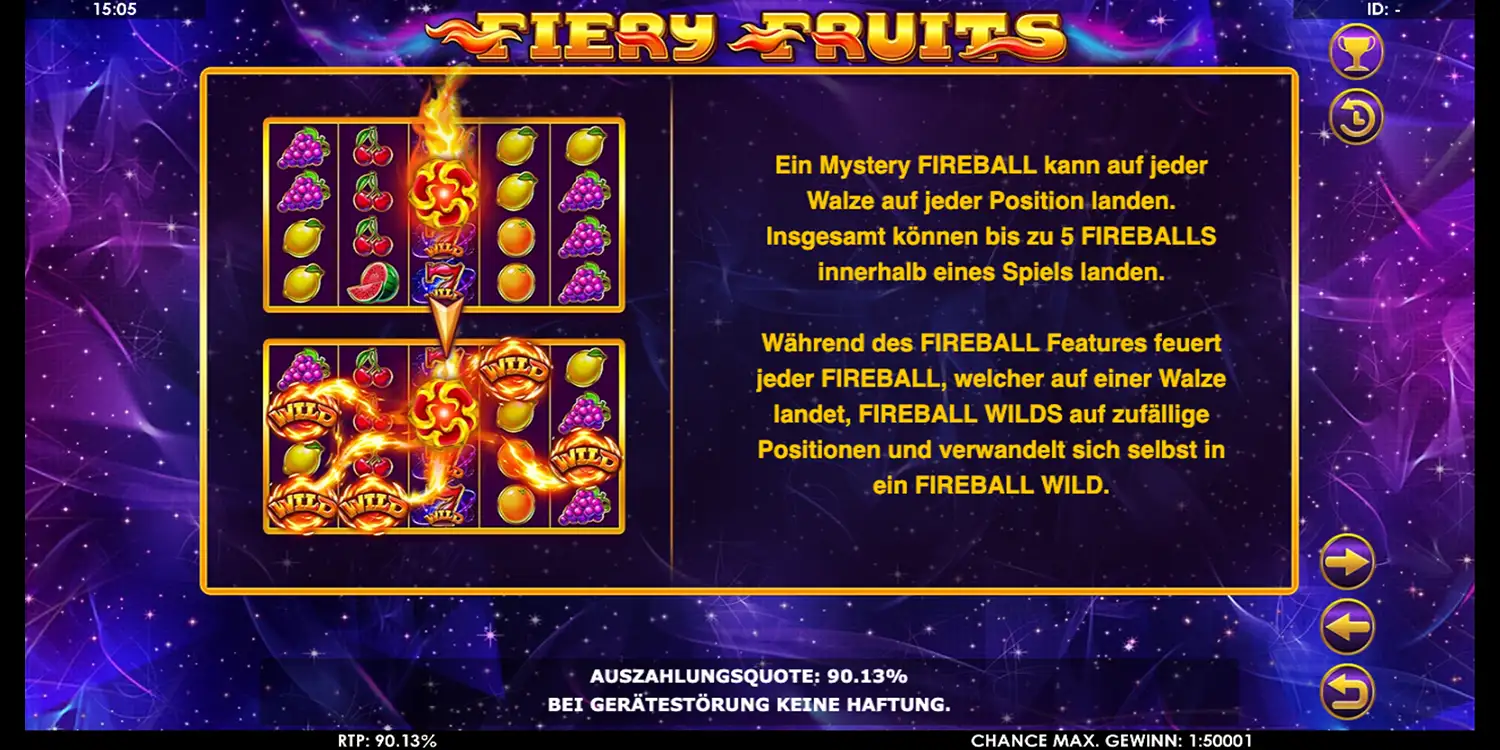 Fireball bei Fiery Fruits