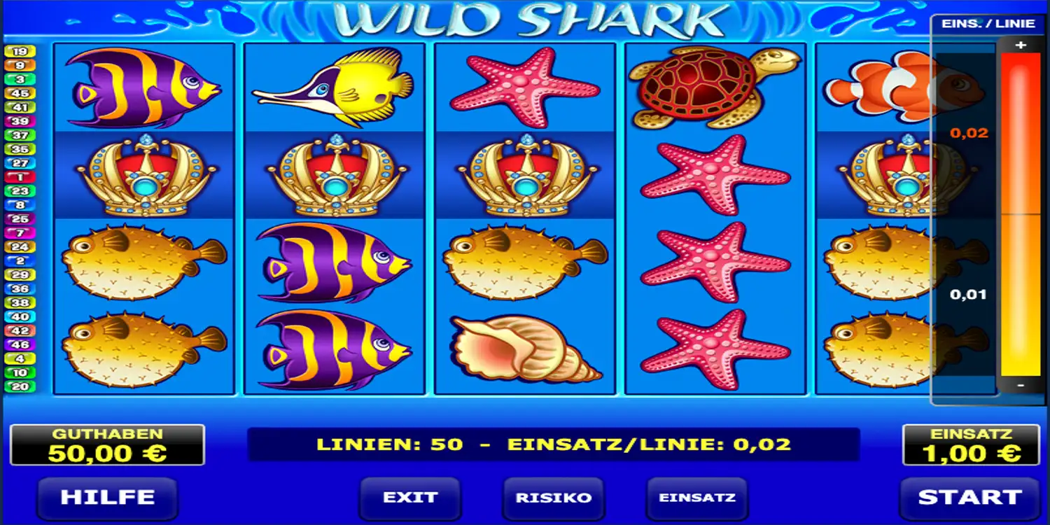 Einsatzwahl bei Wild Shark