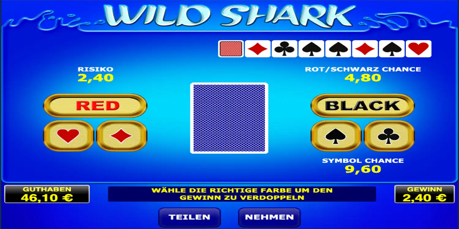 Kartenrisiko bei Wild Shark