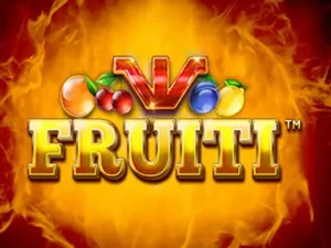 Der Fruiti Schriftzug mit einigen Früchten.