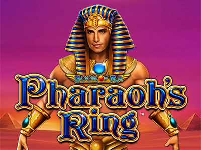 Pharao vor Wüsten-Landschaft und mit Schriftzug "Pharaoh's Ring"