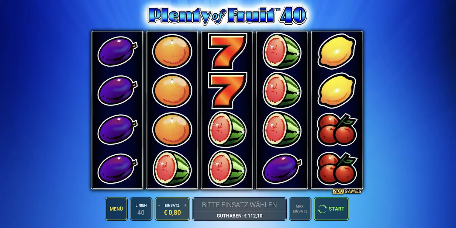 Das Startbild von Plenty of Fruit 40.