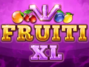 Der Fruiti XL Schriftzug mit einigen Früchten.