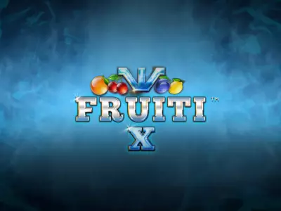 Der Fruiti X Schriftzug mit einigen Früchten.
