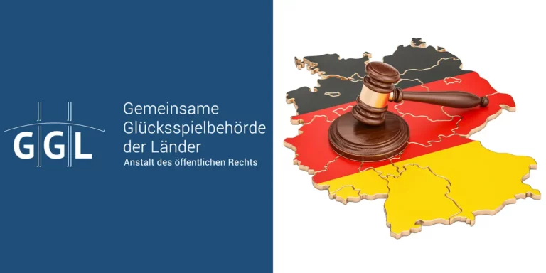 GGL Logo und Deutschlandkarte mit Richterhammer