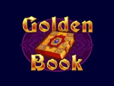 Der Golden Book Schriftzug mit einem Buch.
