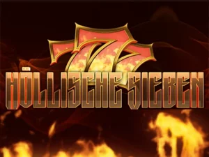 Teaserbild zum Slot "Höllische Sieben" mit Flammen und 3 goldenen Siebenen