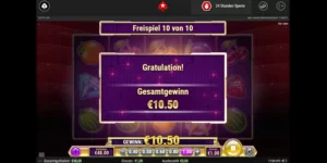 Gewinn von 10,50 Euro beim Slot Star Joker