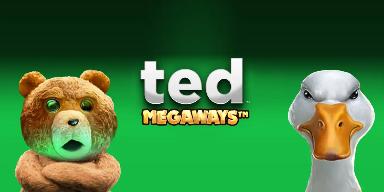 Teasterbild zu "ted Megaways" mit Ted und einer Gans