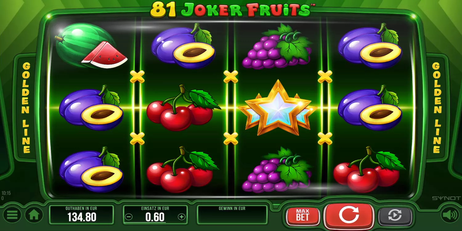 Hier siehst du das Startbild von 81 Joker Fruits.