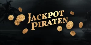 Jackpotpiraten Logo mit umherfliegenden Muenzen