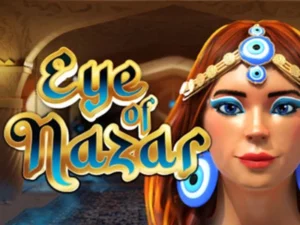 Die orientalische Prinzessin neben dem Logo von "Eye of Nazar"