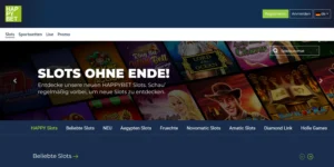 Die Homepage von Happybet