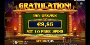 Gewinn von 9,85 Euro in 10 Freispielen