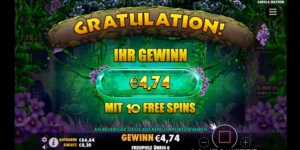 Gewinn von 4,74 Euro in 10 Freispielen