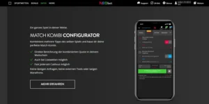 Bewerbung des Match Kombi Configurators auf der Neobet Website