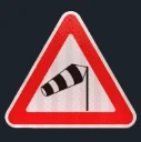 Rotes Warnschild mit Fahne