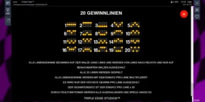 Abstrakte Darstellung der 20 Gewinnlinien