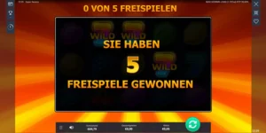 5 Freispiele gewonnen