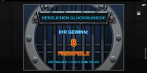 8 Freispiele gewonnen
