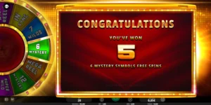 5 Freispiele mit 6 Mystery-Symbolen gewonnen