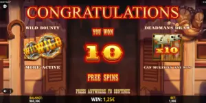 10 Freispiele gewonnen