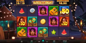 Freispiel 15 von 15 mit Multiplikatoren und Gesamtgewinn von 46,50 Euro