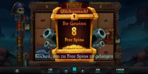 8 Freispiele gewonnen