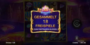 18 Freispiele gewonnen