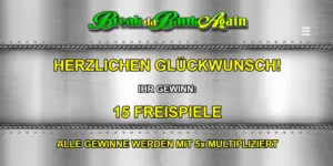 15 Freispiele gewonnen