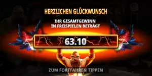 63 Euro Gesamtgewinn nach 10 Freispielen