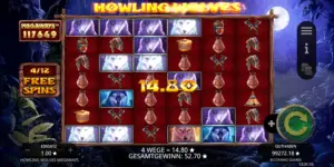 Freispiele mit Gewinn von 52,70 Euro und 4 verbleibenden Spins