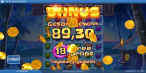 89,30 Euro in 18 Freispielen gewonnen