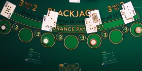 Black Jack Tisch von oben im Casino Stockholm