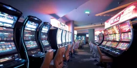 Großer Raum mit mehreren verschiedenen Spielautomaten